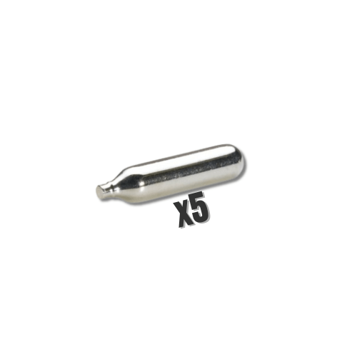 Cartouches CO₂ 12g pack de 5 universelles CO2 - image d'une cartouche CO₂
