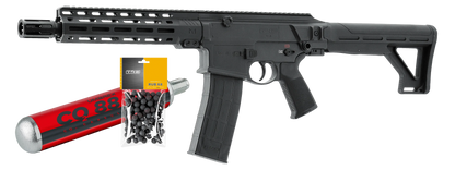 PACK PRET A TIRER T4E TC68 CAL 68 - 7.5 J (100 BILLES ET 1 CARTOUCHE CO2 88G), pistolet, cartouche CO₂, billes.