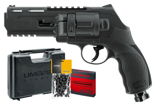 PACK PRET A TIRER T4E TR50 GEN.2 CAL 50 - 7.5 J (100 BILLES, 5 CO2, MALLETTE) avec revolver et accessoires.