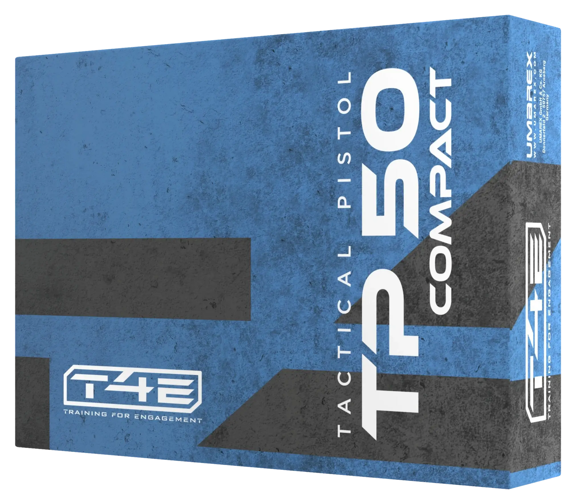 PACK PRET A TIRER TP50C T4E CAL 50 - 11J boîte du pistolet TP50 compact avec design graphique moderne.