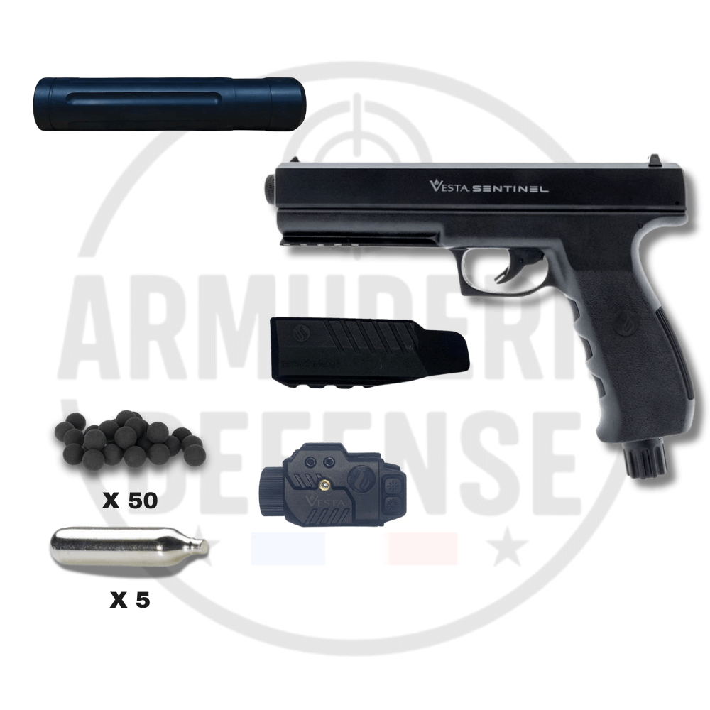 Pack VESTA Sentinel lampe F1 - Pistolet CO2, accessoires, billes et cartouches