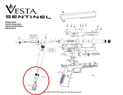 pièces détachées Vesta Sentinel/PDW50