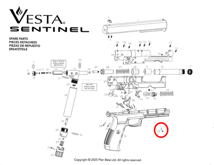 pièces détachées Vesta Sentinel/PDW50