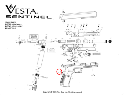 pièces détachées Vesta Sentinel/PDW50