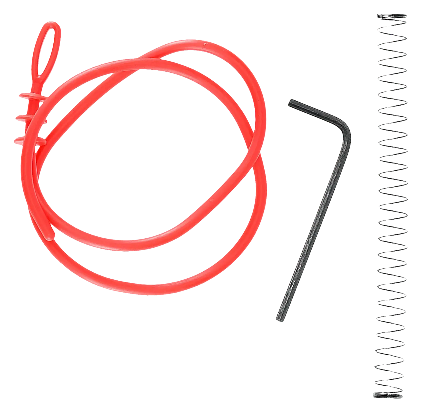 PIST PDP COMPACT 4'' T4E CAL 43 WALTHER - Accessory kit with red cord, black hex key, and coil spring