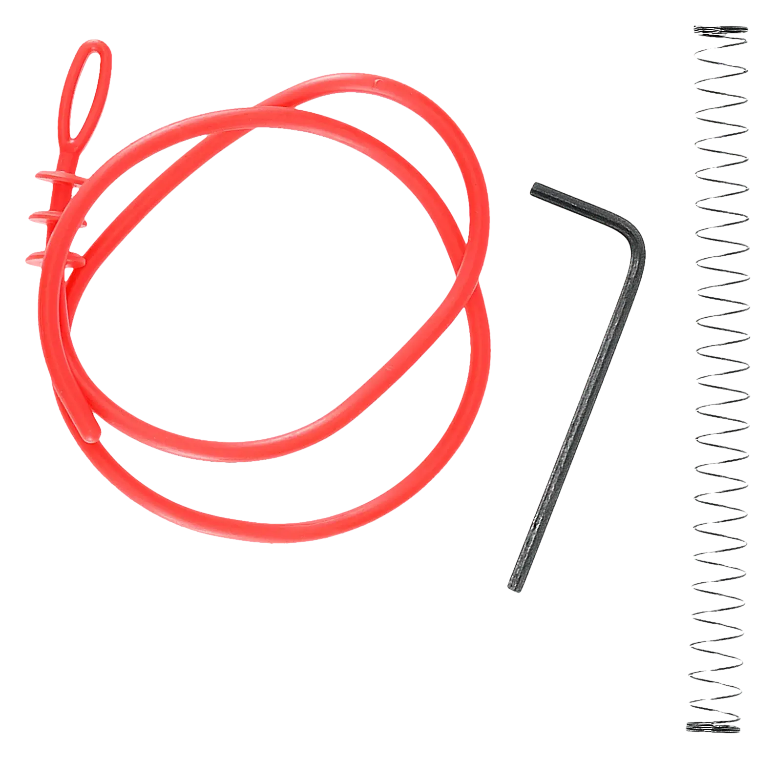 PIST PDP COMPACT 4'' T4E CAL 43 WALTHER - Accessory kit with red cord, black hex key, and coil spring