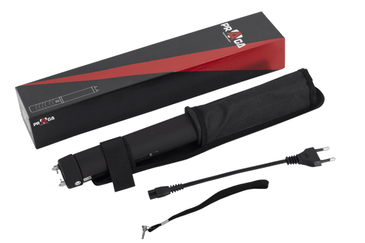 Shocker Matraque Anti-dérapante 3 000 000 Volts 30cm avec chargeur et étui, marque PRAGA.