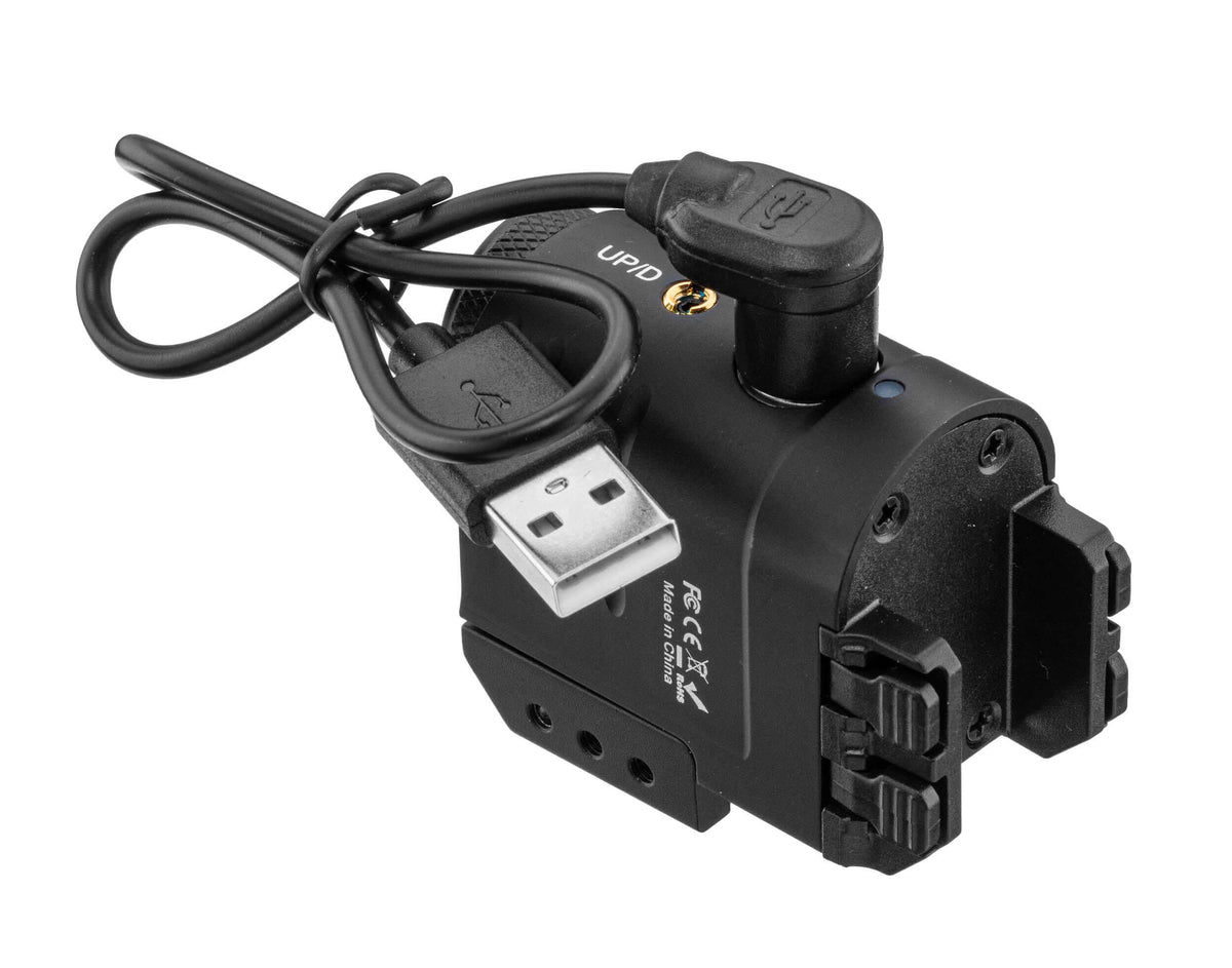 Skywoods Lampe tactique 360 Lm + laser vert IP66 USB Magnétique avec câble USB.