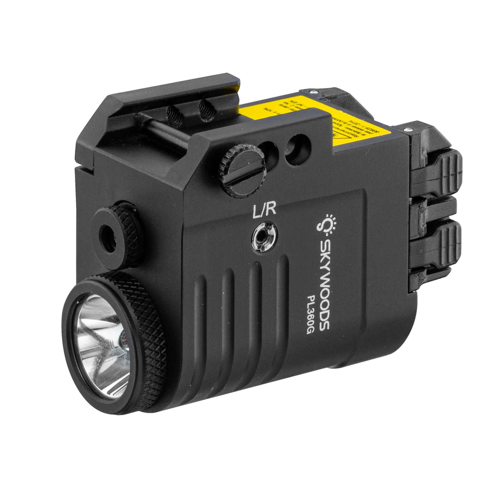 Skywoods Lampe tactique 360 Lm + laser vert IP66 USB Magnétique avec faisceau LED puissant et design compact.