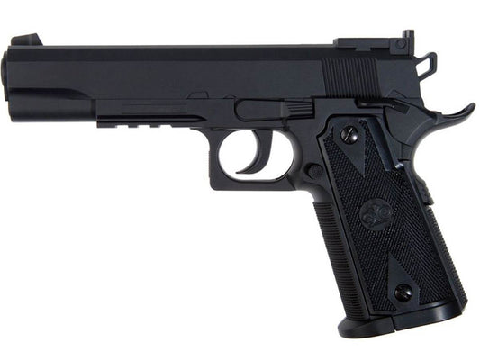 Stinger 1911 Co2 Culasse Fixe Noir 4.5mm bb (.177) 1.5J - Pistolet CO2 noir avec design classique.
