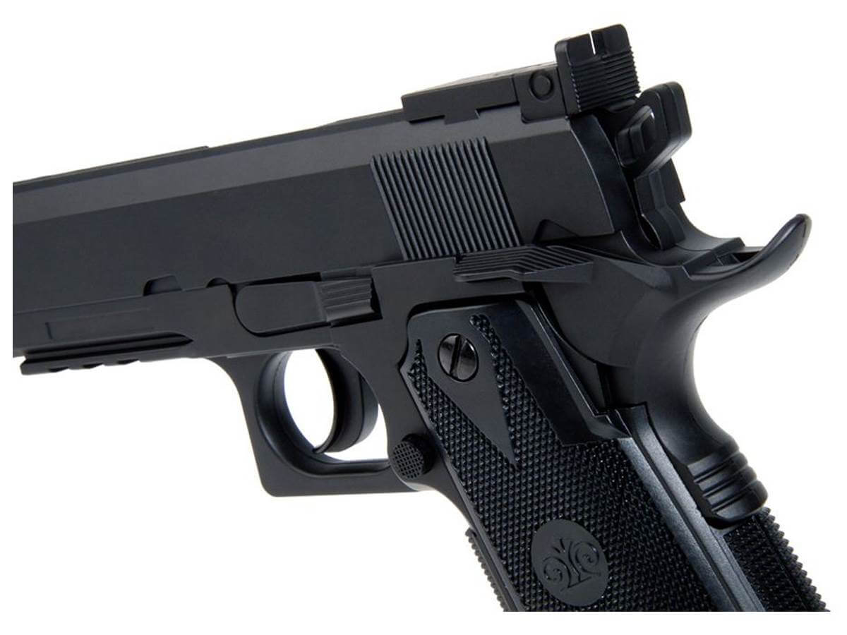 Stinger 1911 Co2 Culasse Fixe Noir 4.5mm bb (.177) 1.5J - Détail du pistolet à CO2 4.5mm.