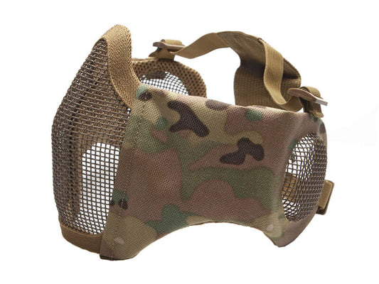 Strike Systems Stalker Métal + grille oreilles Multicam, masque airsoft avec protection et camouflage optimal.