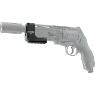 SUPPORT DE FIXATION ACCESSOIRES T4E TR50 AVEC FILETAGE ET BAGUE DE PROTECTION sur revolver T4E TR50.