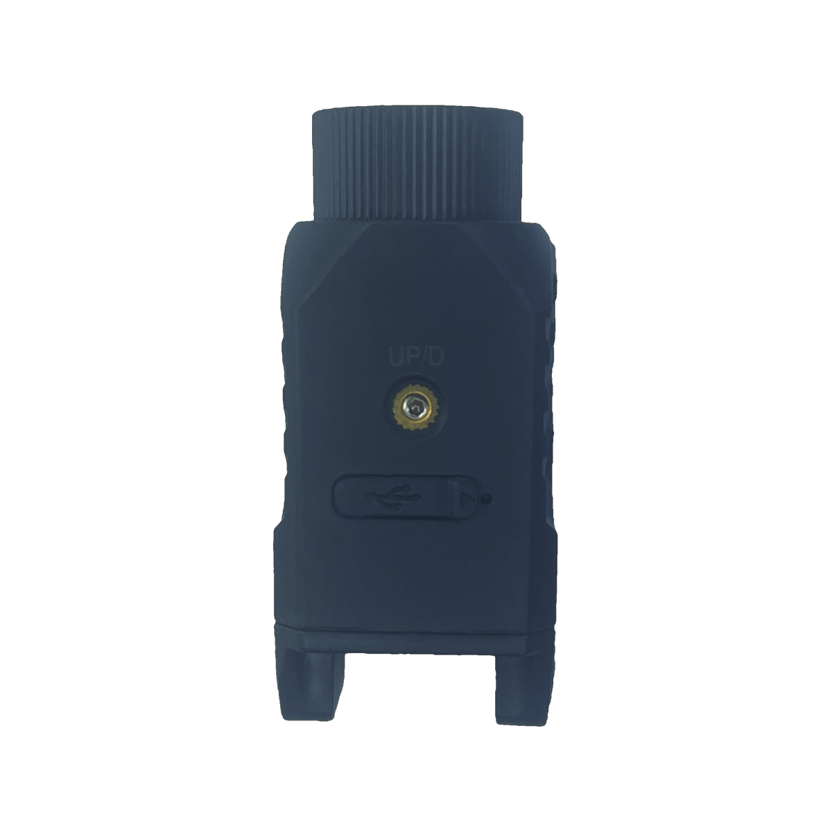 Vesta Defense C1 Lampe + Laser 21mm USB 500lm étanche IPX4 vue arrière avec connecteur et bouton.