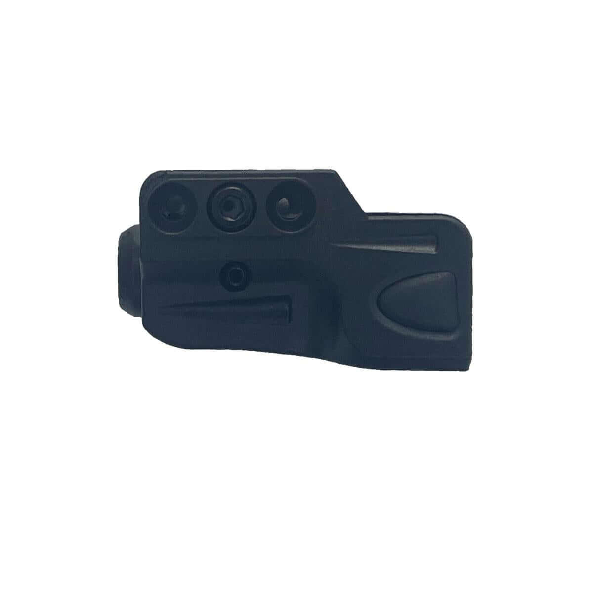 Vesta Defense L1 Nano Laser USB Picatinny 21mm étanche IPX6 vue de côté sur rail Picatinny, laser compact et léger.