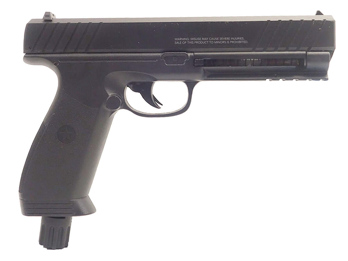 Vesta PDW50 pistolet semi-auto CO2 calibre 50 vue de côté pour sécurité personnelle et défense à courte distance.