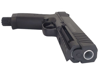 Vesta PDW50 pistolet semi-auto CO2 calibre 50, vue latérale du pistolet en noir, montrant la texture et le design.