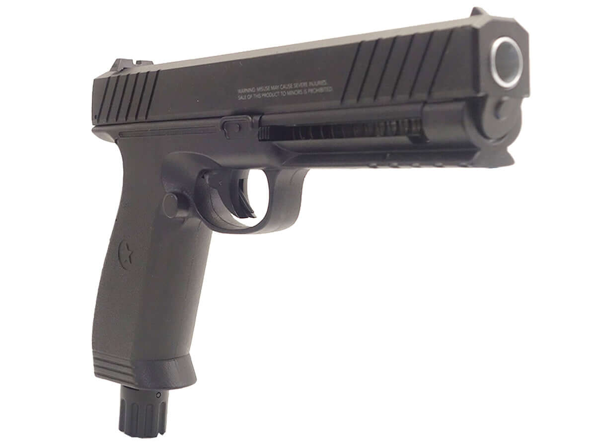 Vesta PDW50 pistolet semi-auto CO2 calibre 50 vue de profil mettant en avant le design compact et ergonomique.