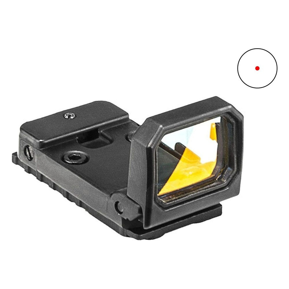 Viseur point rouge rabattable Reflex 21mm Tactical Ops noir, fenêtre de visée relevée.