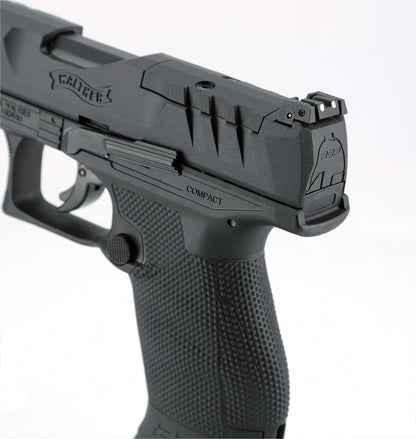 PIST PDP COMPACT 4'' T4E CAL 43 WALTHER - vue rapprochée du pistolet avec design innovant.
