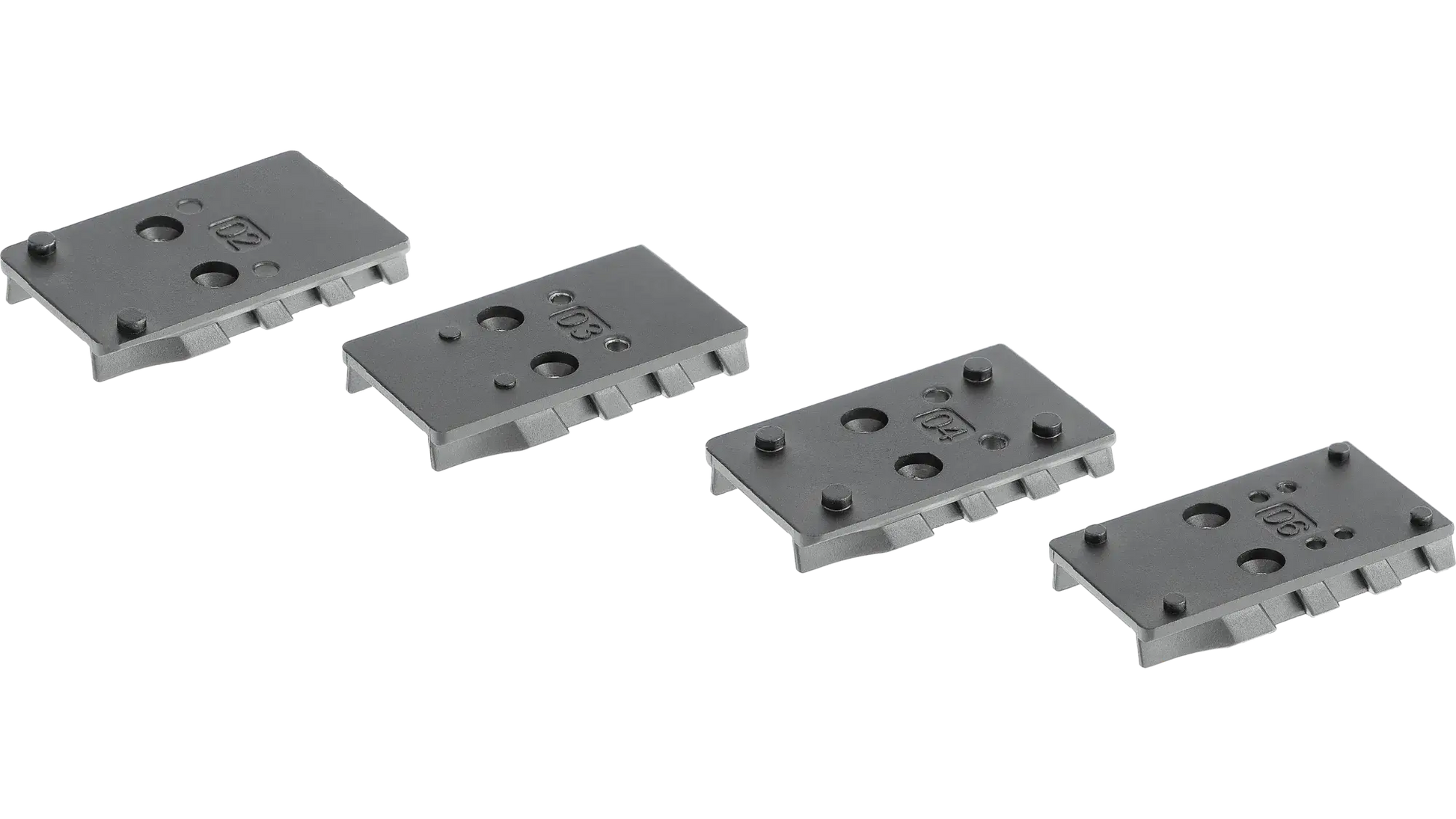 4 INTERFACES WALTHER PDP T4E 2.4554/2.4555 - VORTEX, C-MORE, LEUPOLD, TRIJICON set of optical mounting interfaces